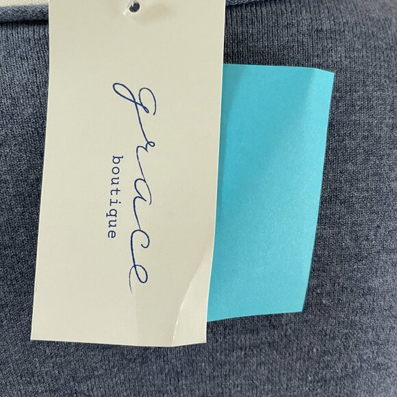 Dreamers By Debut V-Neck Long-Sleeved Tunic Sweater, Indigo Blue, Size M/L NWT! - Picture 4 of 6